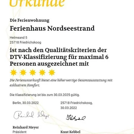 Traumhaftes ***** Ferienhaus Nordseestrand Friedrichskoog-Spitze